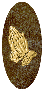 DG5000-516-GD-SH-BR Gold Praying Hands Shimmer Brown